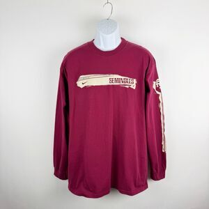 Vintage Nike Team Florida State Seminoles T-Shirt Mens Large Long Sleeve Tee